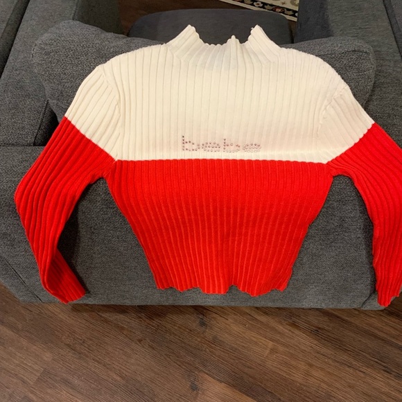 Bebe Two Tone Sweater Gently Used - Picture 1 of 4